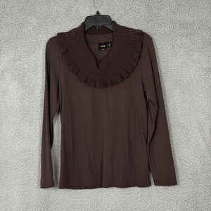 Rafaella Women's Medium Ruffle Neck Knit Pullover Sweater , fairy grunge